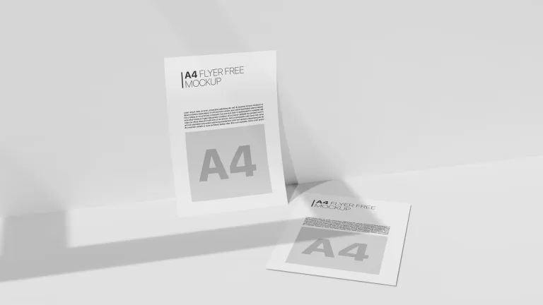 A4 Flyer/Brochure free PSD Mockup download 8K Resolution